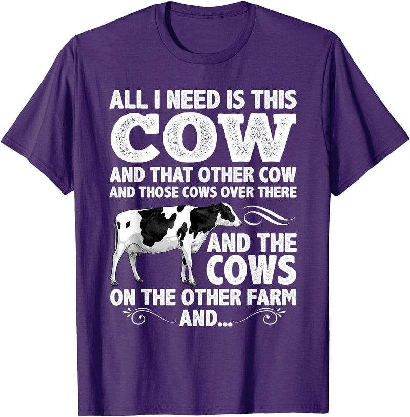 Cow Gift Cow Lover Accessories Cattle Farmer Stuff Funny Dairy Cow Design For Men Women Heifer Cattle Farmers T-Shirt -