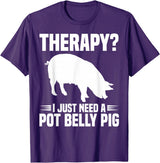 Pot Belly Pig Owner Clothing Pig Harness and Leash Pot Belly Pig Owner Food Toys Supplies Pot Belly Pig Mom T-Shirt - Purple