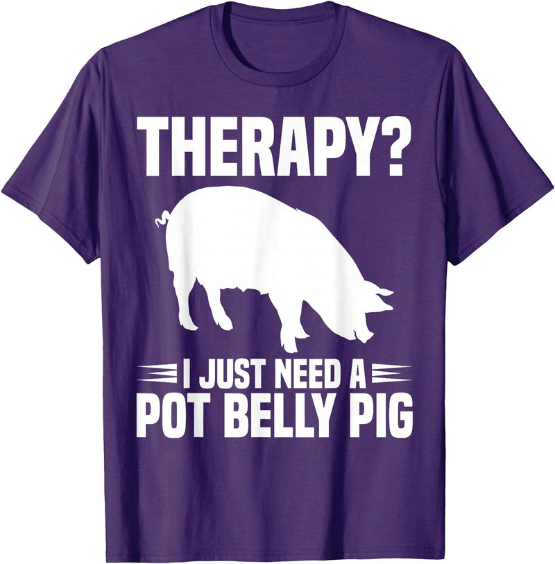 Pot Belly Pig Owner Clothing Pig Harness and Leash Pot Belly Pig Owner Food Toys Supplies Pot Belly Pig Mom T-Shirt - Purple
