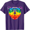 Bear Gay Pride Novelty by Ryan Co. Geometric Bear LGBT Rainbow Flag Gay Pride Men Women T-Shirt - Purple