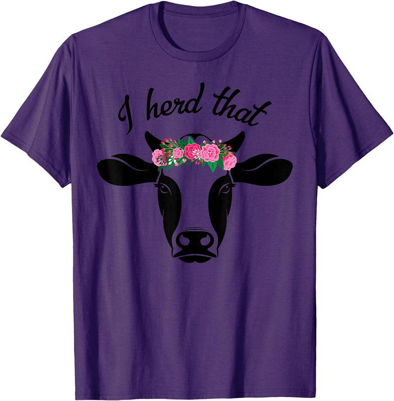 I Herd That Hanging with My Heifers Tshirt Co. I Herd That Shirt Cow Lover Gift Funny Cow T Shirt T-Shirt - Purple