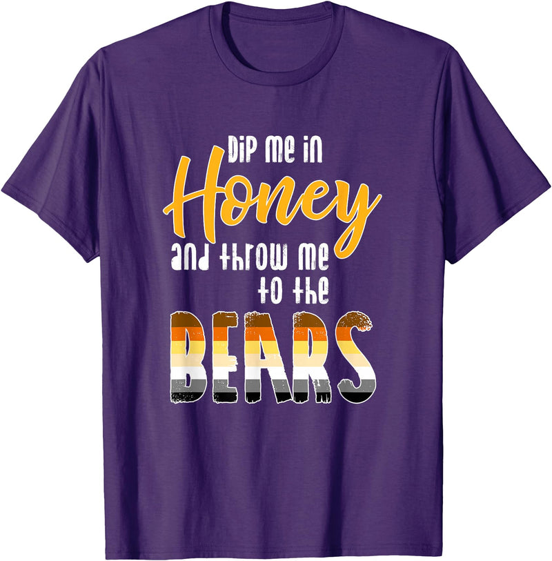 Bear Community - Schwule Bären CSD Dip me in Honey - CSD Gay Bears T-Shirt - Purple