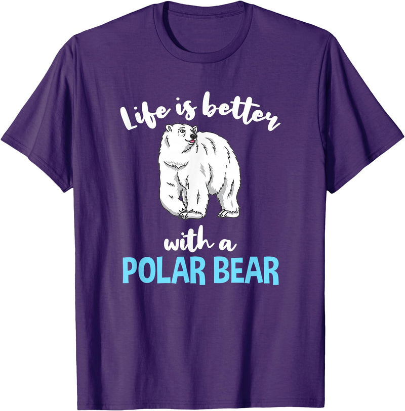 Hiking Lover Design Life is Better with A Polar Bear T-Shirt - Purple