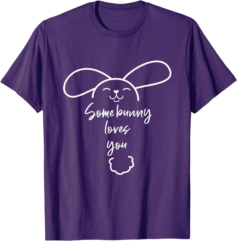 Somebunny Loves You Rabbit Some Bunny T-Shirt in Purple