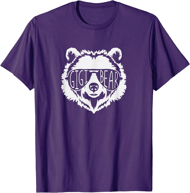 gigi Bear Family Apparel Gigi Bear Face with Sunglasses T-Shirt - Purple