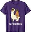 The Llama Lover No Prob-llama Cute No Prob Llama T-Shirt - Purple