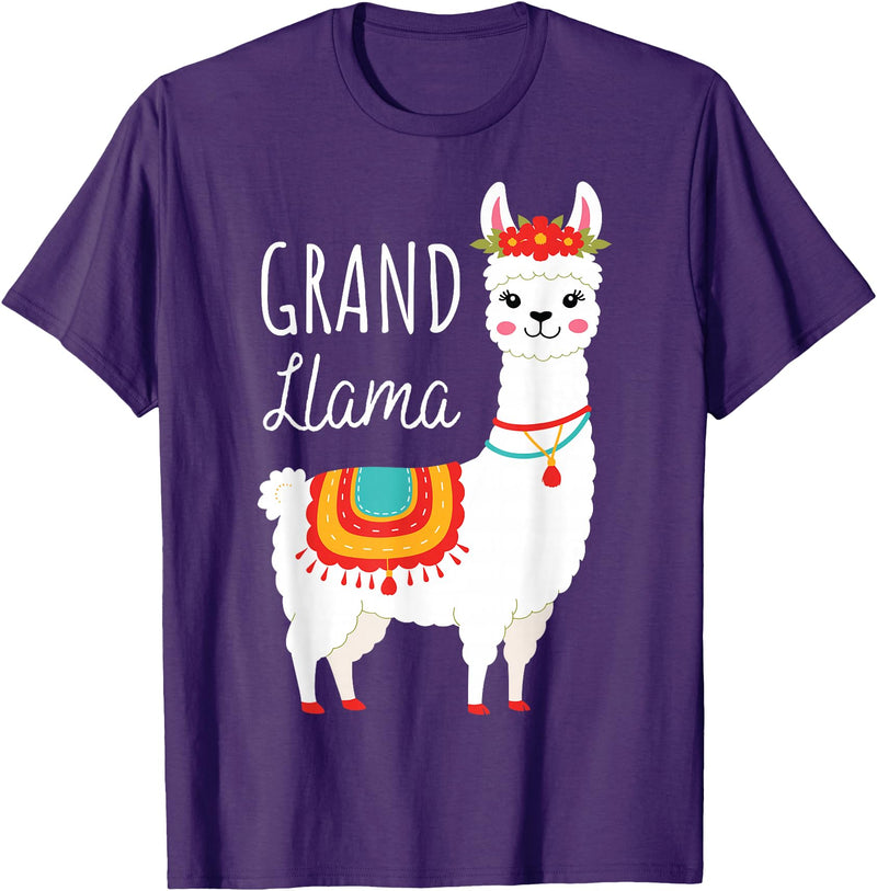 Mother's Day Gifts & Apparel Grand Llama - Grandma Grandmother Llama Lovers Mother's Day T-Shirt - Purple