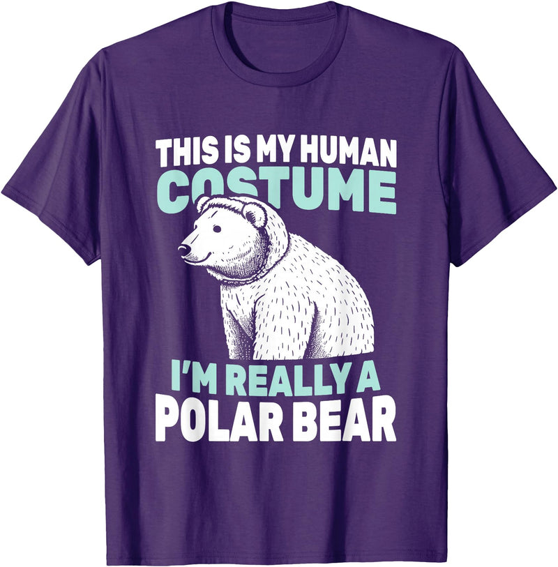 This Is My Human Costume I’m Really a Polar Bear T-Shirt - Purple