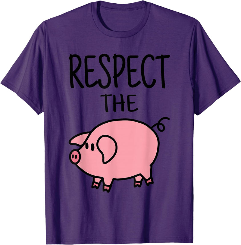Pig Lover I Swine I Piggy I Children Pig Respect the Pig I Sweet Pig I Children T-Shirt - Purple
