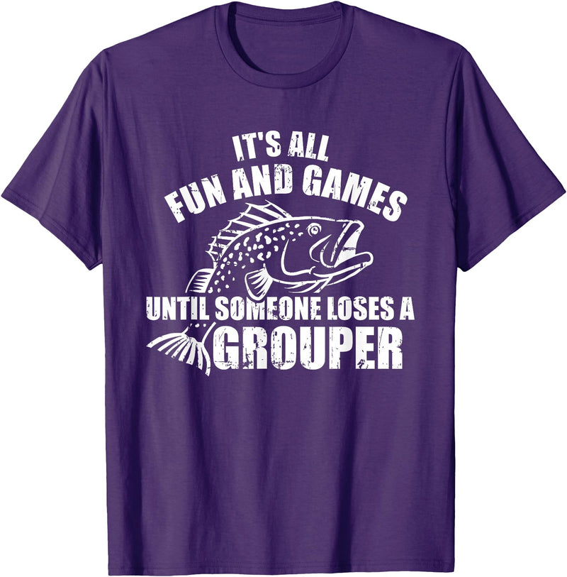 Grouper gifts Grouper Grouper Fishing Saying T-Shirt - Purple
