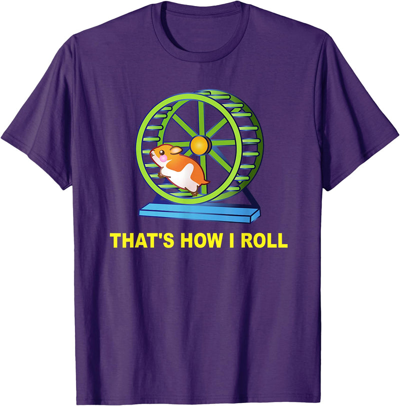 Hamster This is How I Roll Hamster Wheel Shirt Gift T-Shirt - Purple