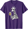 Laroli Aesthetic Art Cool Sunglasses Giraffe Beer Drinking Giraffe T-Shirt - Purple