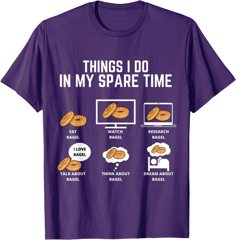 Bagel Thing I do in My Spare time Classic T-Shirt - Purple