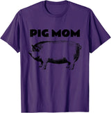 Cute Pig T-Shirts Pot Belly Pig Gifts Tees T Shirt Cute Pot Belly Pig Shirt-PIG MOM Pig Lovers T Shirt T-Shirt - Purple
