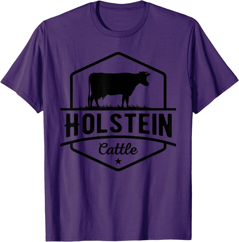 Farm and Holstein Cow for Men and Cattle Clothing Holstein Cattle - Holstein Cow for Farmers T-Shirt - Purple