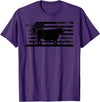 Funny Red Angus Rancher Gift for Cattle Lover USA American Flag - America Cow Red Angus Rancher T-Shirt - Purple