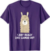 Funny Llama And Alpaca Gifts I Just Really Like Llamas T-Shirt - Purple