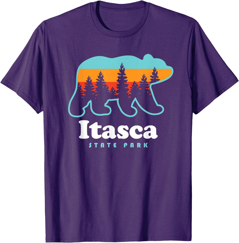 Itasca State Park Minnesota Bear T-Shirt - Purple