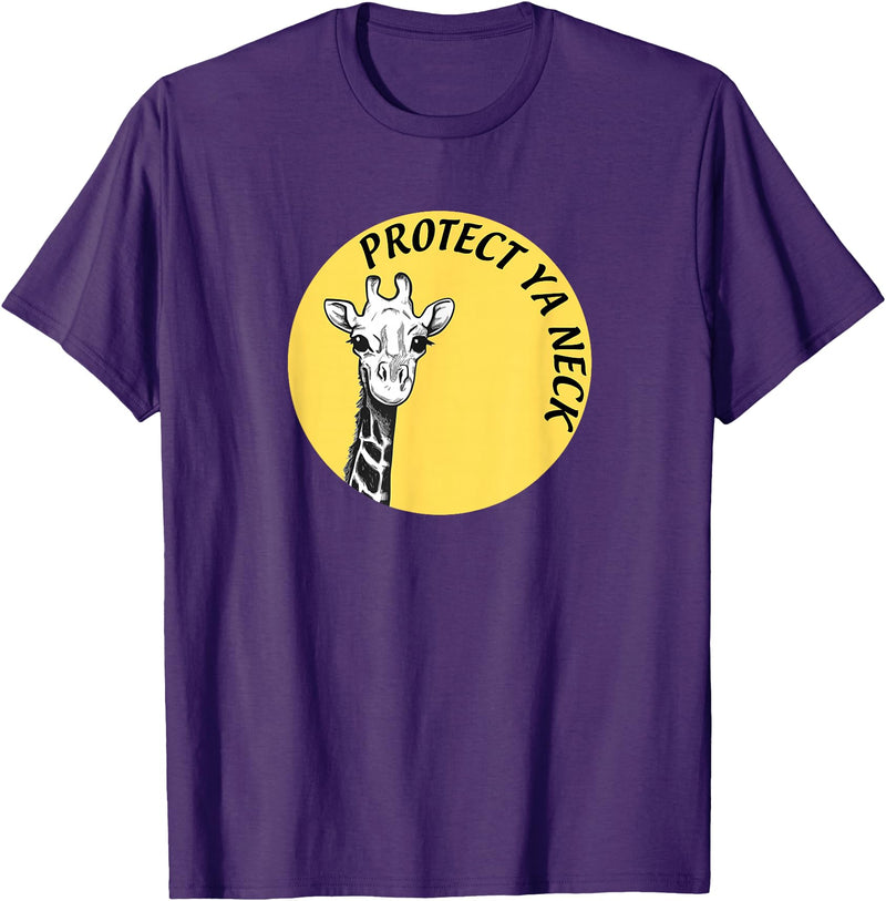 36 Endangered Animal Face Protect Your Neck Giraffe T-Shirt T-Shirt - Purple
