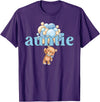 Beary 1st Birthday Boy Teddy Bear Matching Apparel Auntie Teddy Bear 1st Birthday Boy Family Matching T-Shirt - Purple