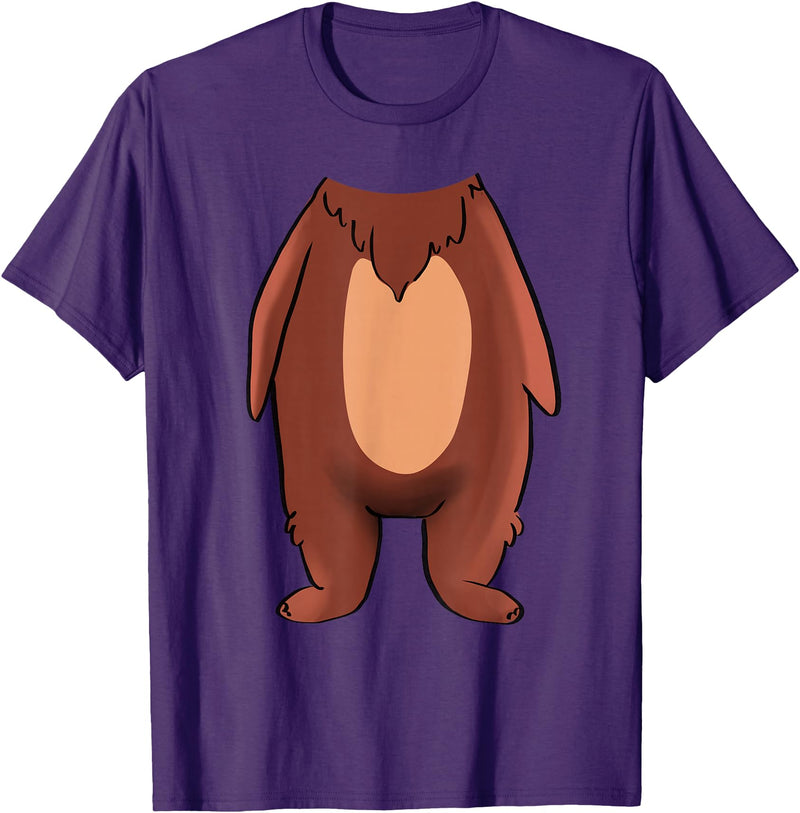 The Easy Costume Idea Shop Bear Halloween Costume Shirt - Brown Grizzly Bear T-Shirt - Purple