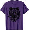 Best Tribal Tattoo Designs I Trends I Born for Art Bear Grizzly Nordic Indian Celtic Mythology Wild Animal Fan T-Shirt - Purple