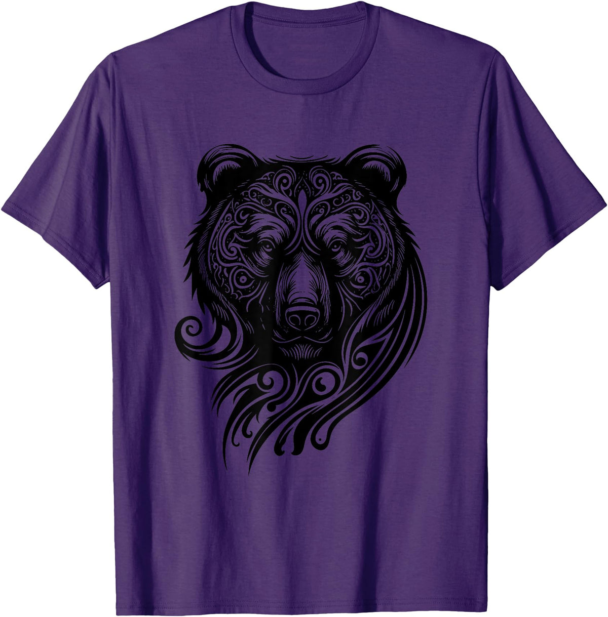 Best Tribal Tattoo Designs I Trends I Born for Art Bear Grizzly Nordic Indian Celtic Mythology Wild Animal Fan T-Shirt - Purple