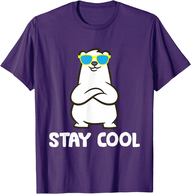 Cute Polar Bear Gifts And Tees Polar Bear Arctic - Stay Cool T-Shirt - Purple
