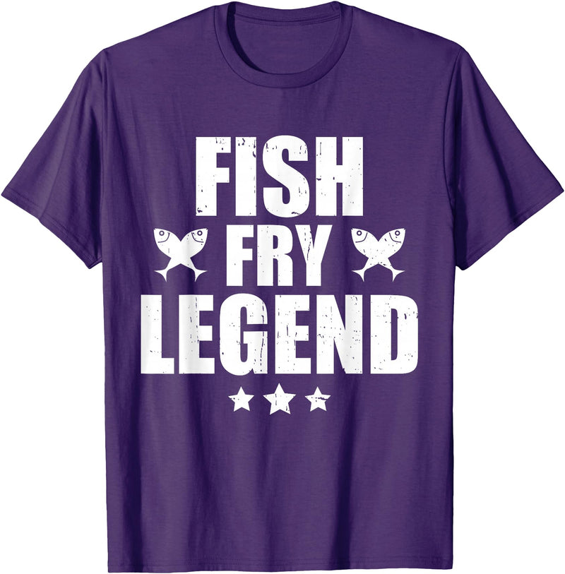 Fish Fry Legend Funny Fish Fry Lover T-Shirt - Purple