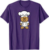 Bear In A Chef Hat - Cute Chef Bear Chef Bear - Cute Bear In A Chef's Hat Bear Chef T-Shirt - Purple
