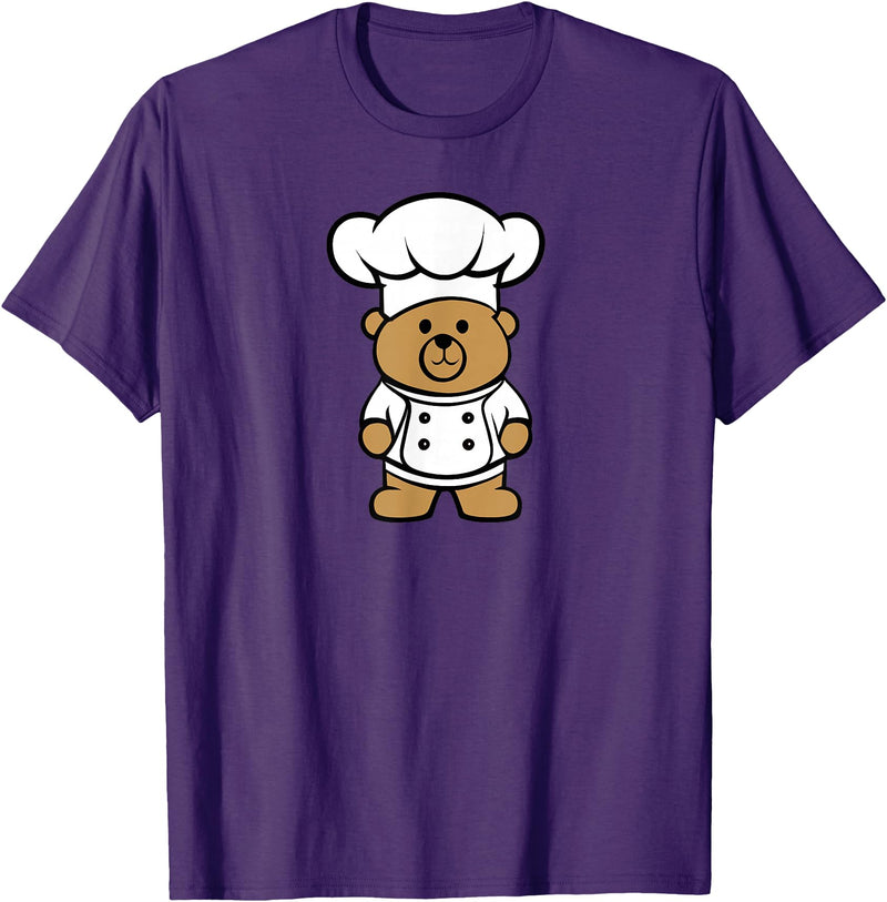 Bear In A Chef Hat - Cute Chef Bear Chef Bear - Cute Bear In A Chef's Hat Bear Chef T-Shirt - Purple