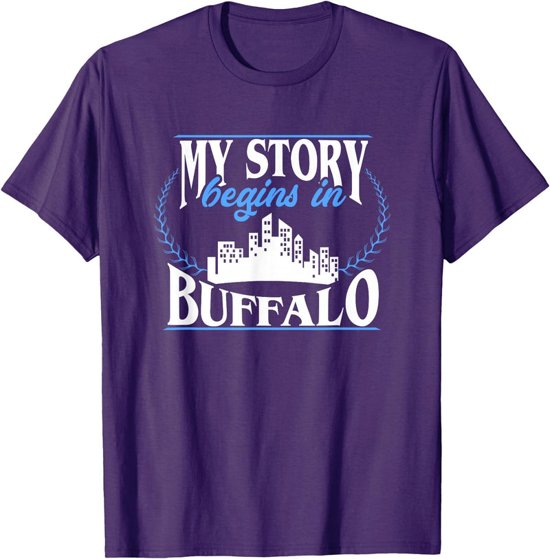 City Designs by Dennex Born in Buffalo T-Shirt - Purple
