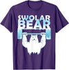 Funny Weightlifter Tees Funny Polar Bear Swolar Bear Lifting Tshirt T-Shirt - Purple