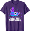 Todays My Bday LLama Tees Cute Birthday Llama Funny Bday Animal Party T-Shirt - Purple
