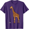 Golf Golfing Golfer Giraffe Animal Safari Giraffe Golf T-Shirt - Purple