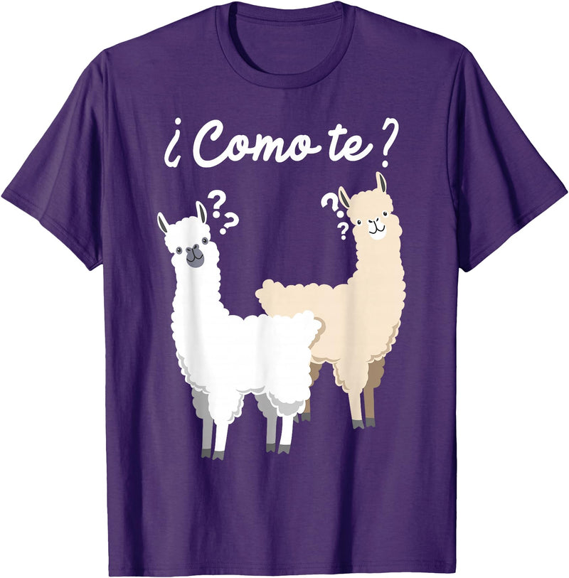Spanish design | Llama gift | Funny Spanish design Funny Spanish gift, Como Te Llama, Llama design T-Shirt - Purple