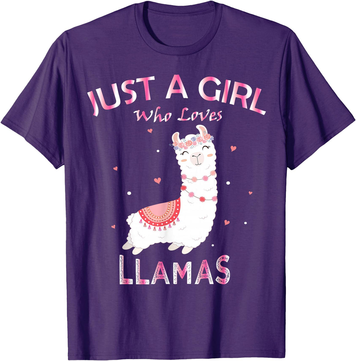 Just A Girl Who Loves Llamas Gift Shirt Just A Girl Who Loves Llamas T-Shirt Gift For Llama Gift Tee T-Shirt - Purple