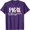 Funny Pig Lover Shirts Pig Whisperer - Pig Lover Pig Farming Piglet Farmer Farm T-Shirt Small - Purple