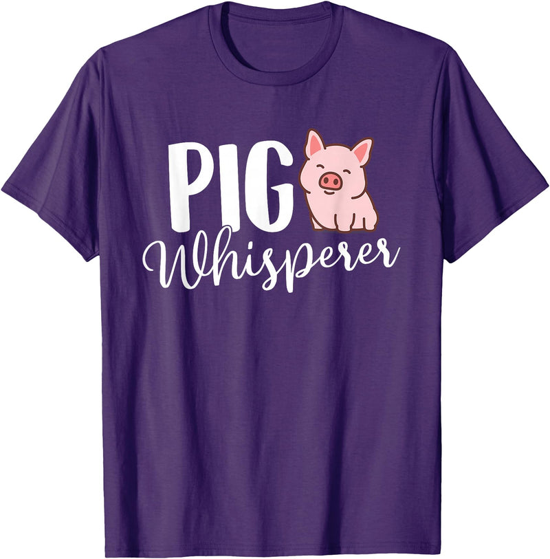 Funny Pig Lover Shirts Pig Whisperer - Pig Lover Pig Farming Piglet Farmer Farm T-Shirt Small - Purple