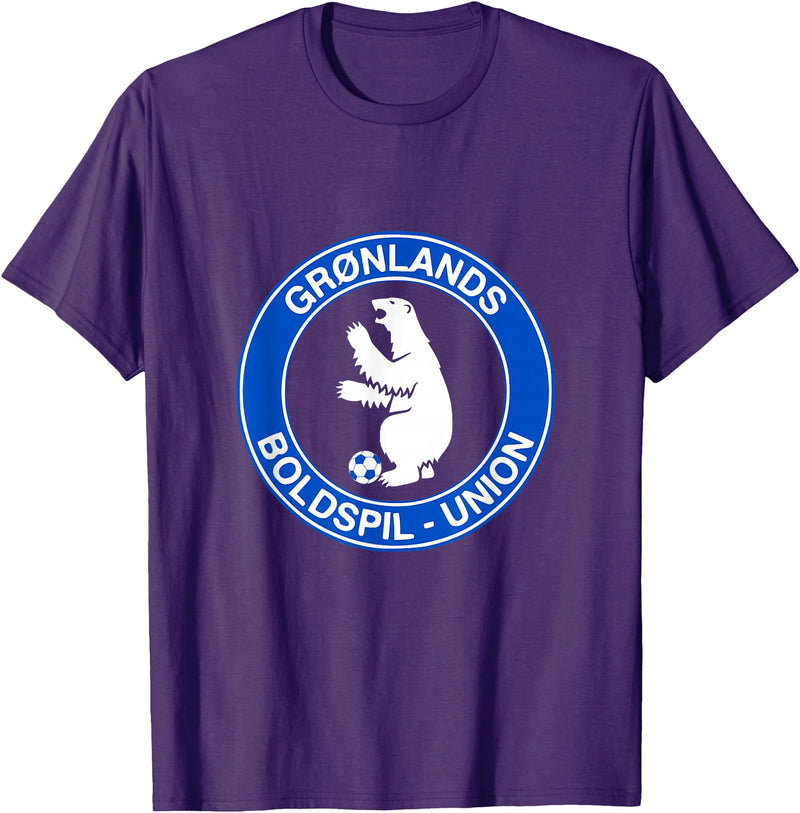 Bosco T. Jones Football Designs Greenland Polar Bear Football (Soccer) Shirt T-Shirt - Purple