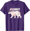 Wildflower Tee Co. Mama Bear Floral Shirt, Mama Bear Watercolor, Floral Mama T-Shirt - Purple