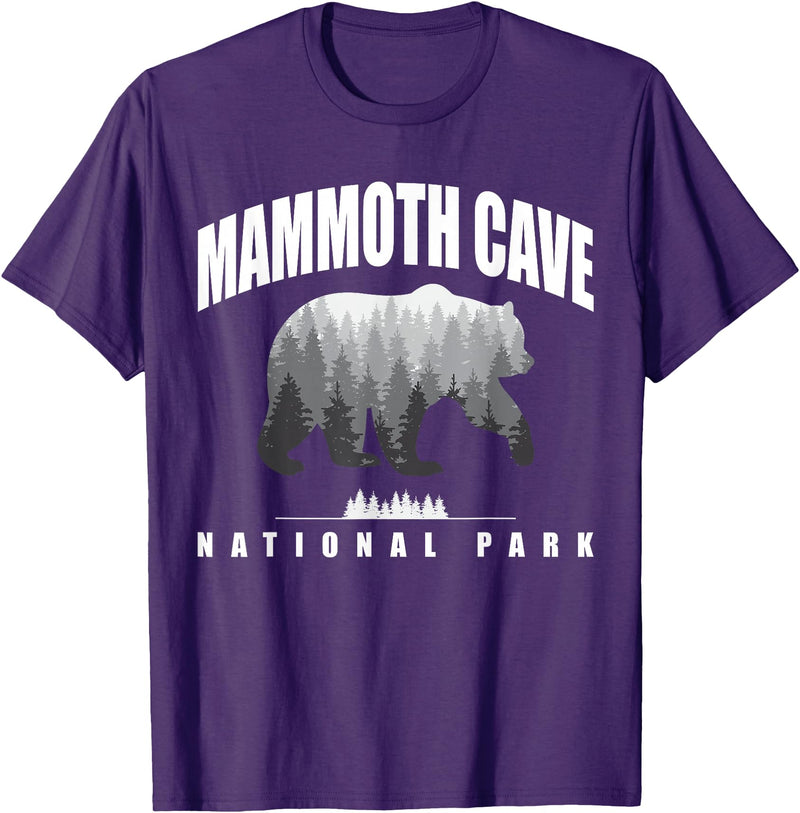 Mammoth Cave National Park USA Parks Mammoth Cave National Park Bear Souvenir US Parks T-Shirt - Purple