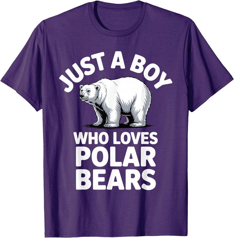 Polar Bear Gift Polar Bear Accessories & Stuff Cute Polar Bear Art for Boys Kids Men Arctic Polar Bear T-Shirt - Purple