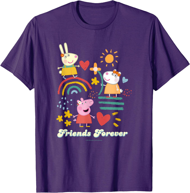 Peppa Pig Friends Forever Rebecca Rabbit & Suzy Sheep T-Shirt - Purple