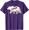 Nana Shirts By No1 Tees Nana Bear Shirt - Nana Bear Water Color Flower Grandma T-Shirt - Purple