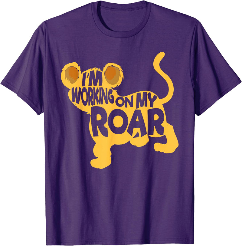 Lion Whisperer Wildlife Animal SteMi Apparel I'm Working On My Roar Lion Whisperer Safari Wildlife Animal T-Shirt - Purple