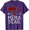 Funny Red Plaid Bear Matching Christmas Outfits Red Plaid Bear Christmas Pajama Mema Matching Family T-Shirt - Purple