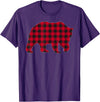 Christmas Family Matching Gift by AAM Red Plaid Bear Christmas Matching Buffalo Family Pajama T-Shirt - Purple