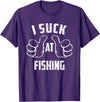 Fishing And Beer Lover I Suck At Fishing Sarcastic Fishing Loser T-Shirt - Purple