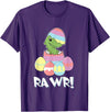 Easter Egg Hunter Dinosaur Dino Easter T-Rex Rabbit Bunny T-Shirt in Purple